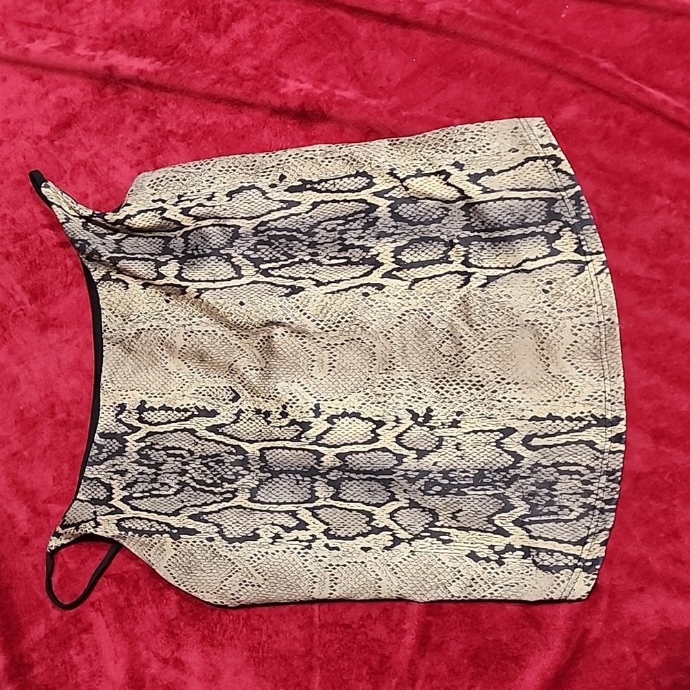 Halter snake skin print crop top